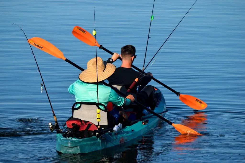 Fishing from a kayak with high weight capacity