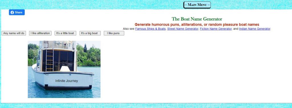 You can get ideas for kayak names by using a boat name generator