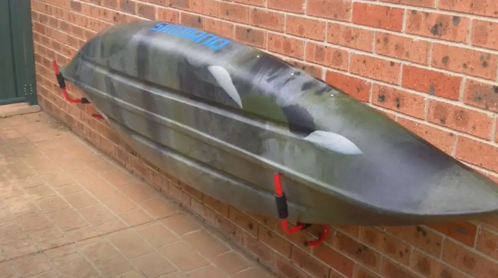 Storing your kayak with wall brackets