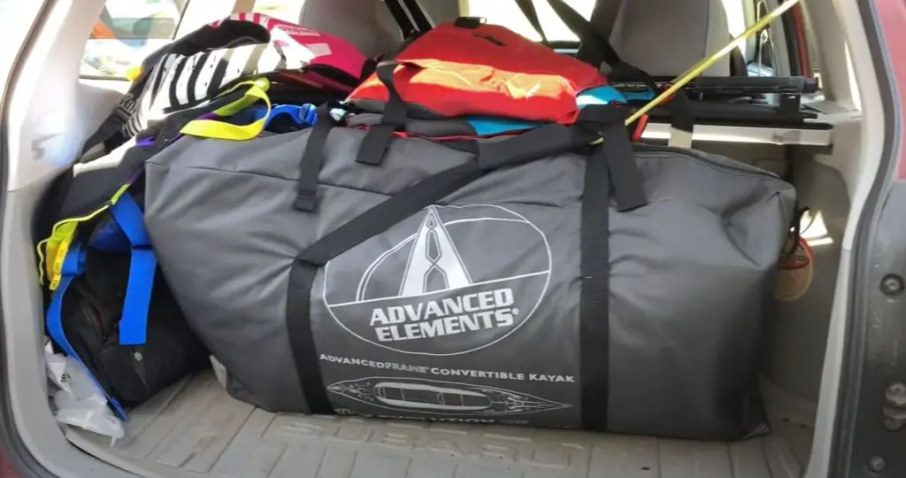 Transport your inflatable kayak in a bag.