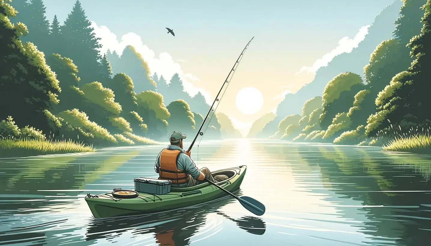 Man fishing in a kayak