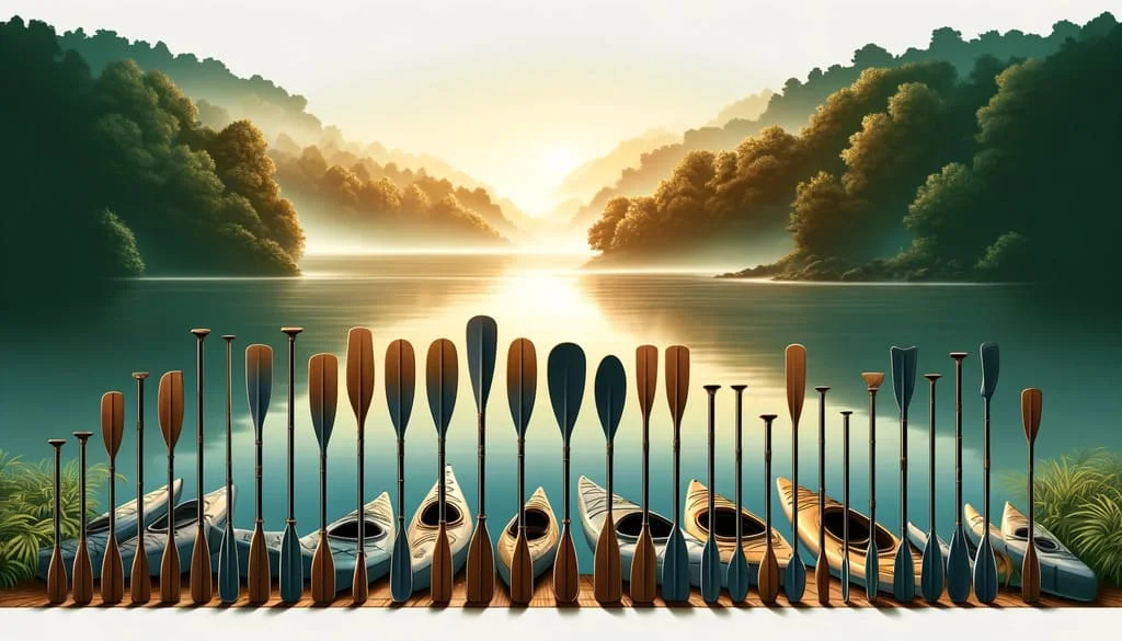 Different kayak paddles